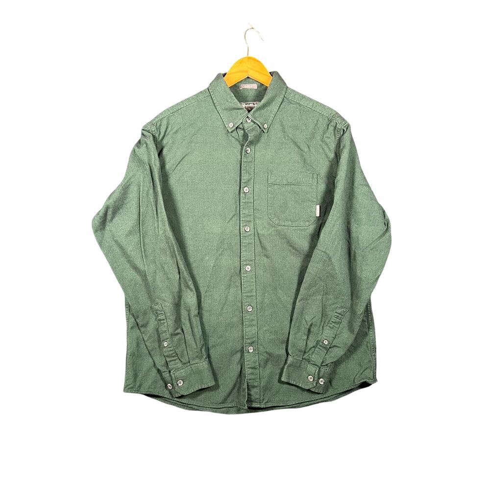 Eddie Bauer Mens Classic Fit Long Sleeve Button Down Shirt Green Size Large